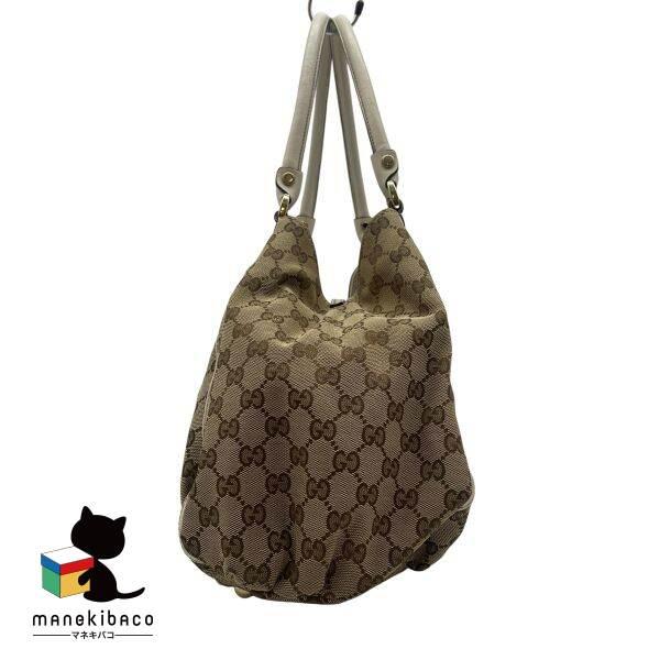 GUCCI グッチ GG柄 アビー ハンドバッグ ブランド 超美品 グッチ GUCCI アビー ワンショルダー 白×ベージュ GG柄 GGキャンバス