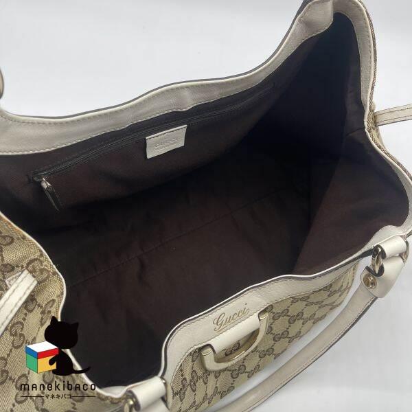 グッチ GUCCI アビー ワンショルダー 白×ベージュ GG柄 GGキャンバス