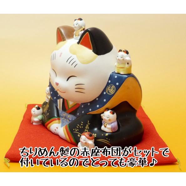 特大 招き猫 七福神 置物 開店 祝い 居酒屋 プレゼント カフェ レストラン 美容室 贈り物　 商売繁盛 【七福神福助招き猫（大）】_2