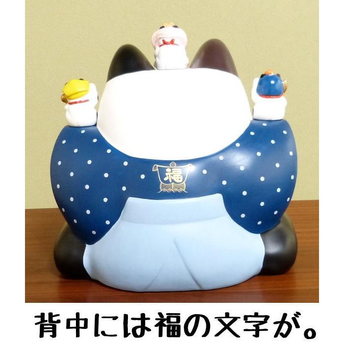 約31cm 招き猫 置物 七福神福助招き猫（10号）高さ30cm 開店祝い サロン 居酒屋 カフェ