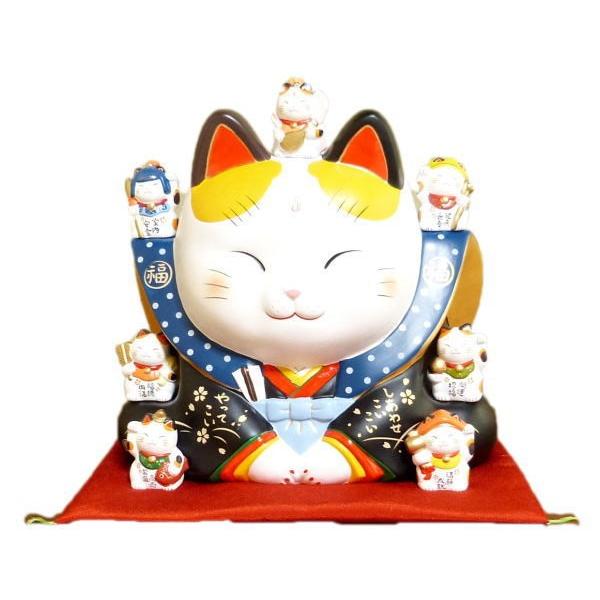 七福神福助招き猫（10号）高さ30cm 開店祝い サロン 居酒屋 カフェ