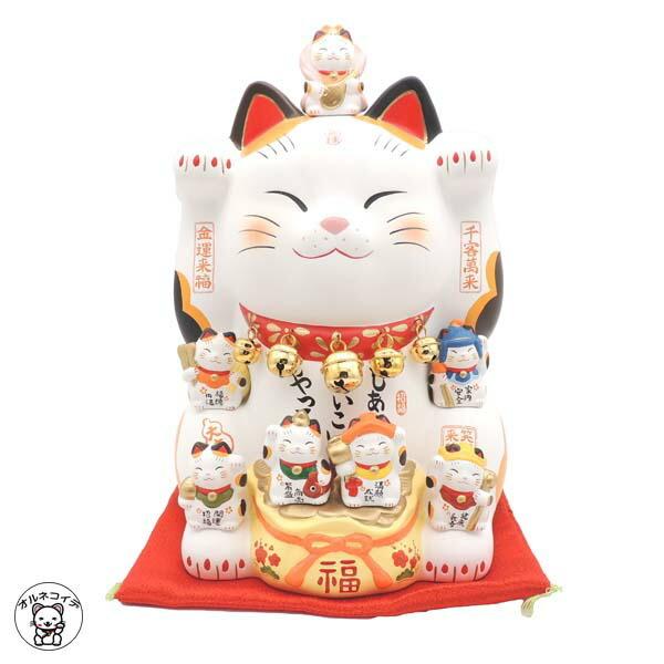 《高さ26cm》招き猫 七福神 置物 開店祝い 七福神招き猫（8.5号）両手 上げ サロン 飲食 周年 祝い 贈り物 居酒屋 プレゼント カフェ