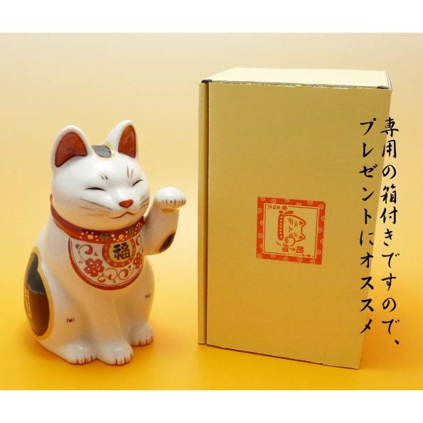 開店祝い サロン 【万福唐草招き猫（左手上げ 大）】招き猫 居酒屋