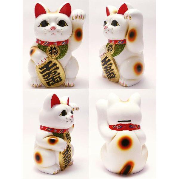 開店祝い 周年祝い 移転祝い 招き猫 置物 まねきねこ 白招き猫8号(左手