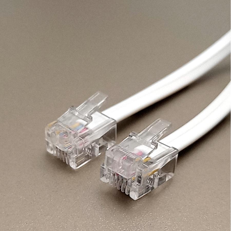 モジュラーケーブル 3m 6極4芯 電話線 テレホンケーブル フラット ホワイト CW-195RJ|manekiya|02