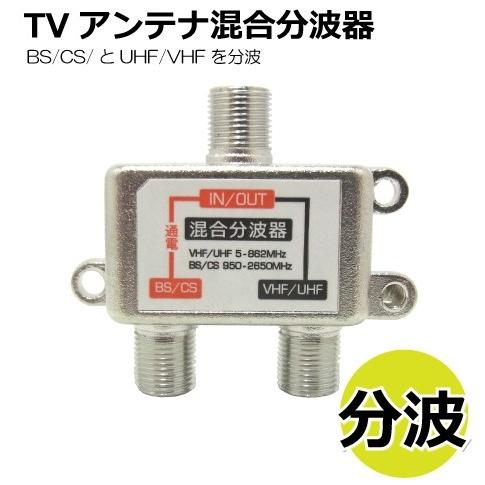 TVアンテナ分波器  BS/CS/UHF/VHF/FM/地デジ対応 コアウェーブ BL0036TV｜manekiya