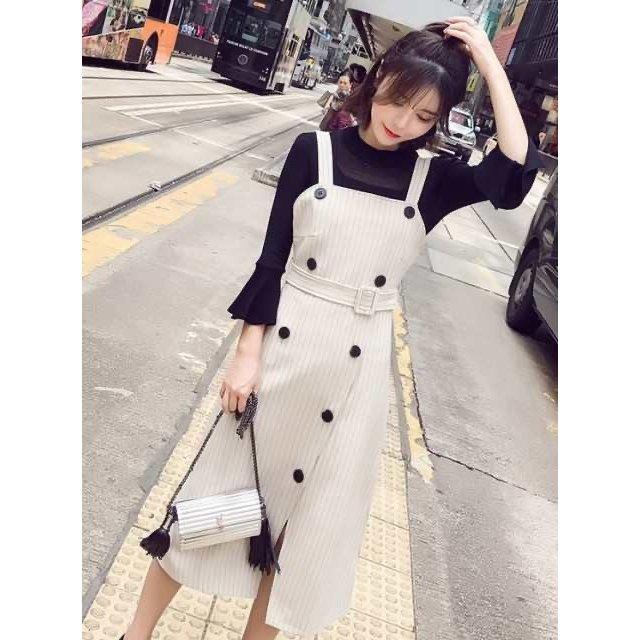 独創的 ジャンパースカート ワンピース ミモレ丈 ストライプ レディース 人気ショップが最安値挑戦 Habitat Jeunes Normandie Fr