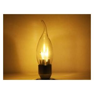 LED ローソク電球 クリアカバー E14 電球色 消費電力3W 炎型 ろうそく