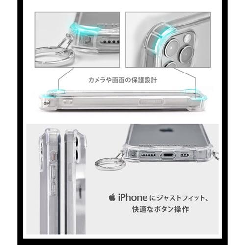 PHONECKLACE ストラップ用リング付きクリアケース for iPhone 13 Pro ゴールドチャーム PN21611i13PGD｜mangerou｜06