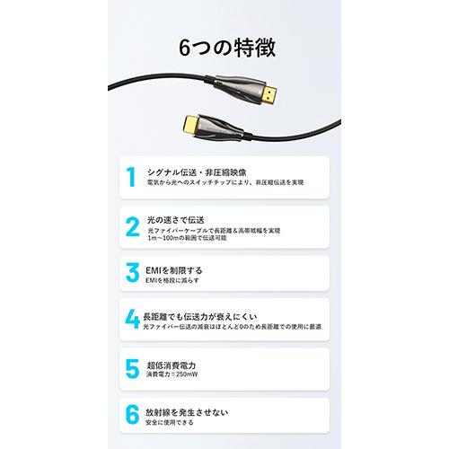 VENTION オプティカルHDMI Male to Male HDケーブル 8K対応 100M 亜鉛合金タイプ ブラック AL-1659_3