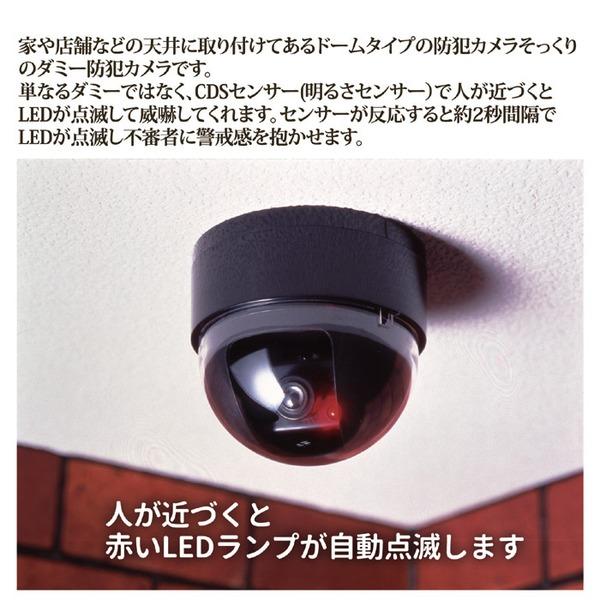 ドーム型防犯ダミーカメラ CDSセンサー/LEDランプ付き (防犯対策)｜mangerou｜03
