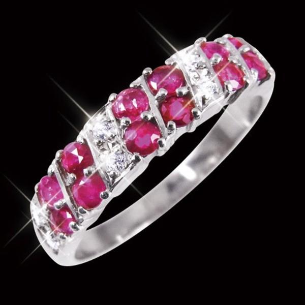 ルビー＆ダイヤリング 指輪 ダブルエタニティーリング 23号