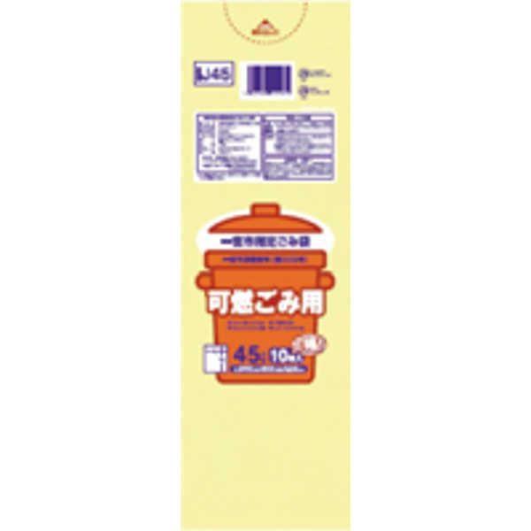 一宮市 可燃中30L手付10枚入半透明黄 IJ34 〔(60袋×5ケース)合計300袋セット〕 38-564