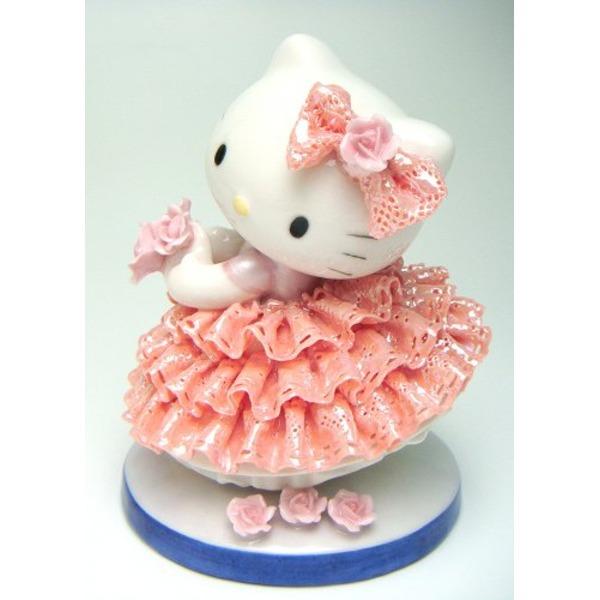 ★ハローキティ★レースドール★陶製人形★【ピンク】★磁器★日本製★ HeLLo Kitty ハローキティ レースドール/陶製人形 〔ピンク〕 磁器 高
