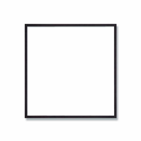 〔 角額 〕細い木製正方形額 350角 350×350mm 墨 壁掛けひも 紫外線から作品を守るUVカットアクリル付き 9102
