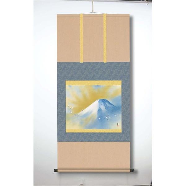 〔 横山大観生誕150年 〕 富士図 富士絵画 高精彩特色技術絵 横山大観 霊峰富士 掛軸 尺五 霊峰飛鶴