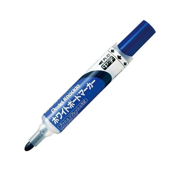 (まとめ)ぺんてる ボードマーカーノックル EMWLM-C中字青10本〔×5セット〕
