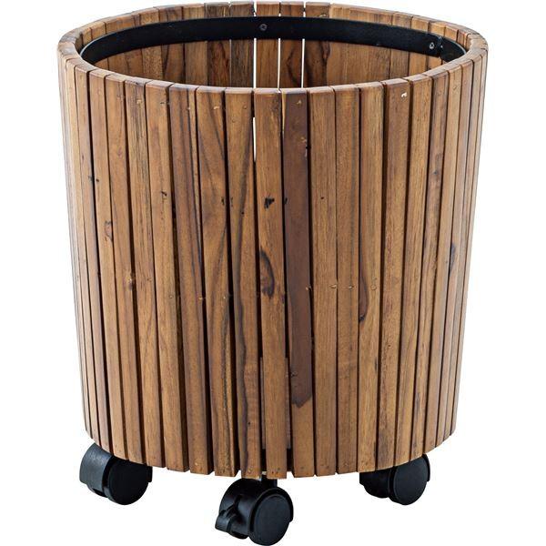 特価価格 ウッドプランター 植木鉢 直径34×高さ35cm S 2個セット 木製 キャスター付き ベランダ ウッドデッキ 屋外 ガーデニング用品