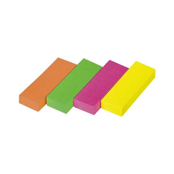 コクヨ タックメモ(超徳用・付箋・蛍光色タイプ)レギュラータイプ 74×25mm 4色ミックス メ-3313 1パック(40冊)の画像