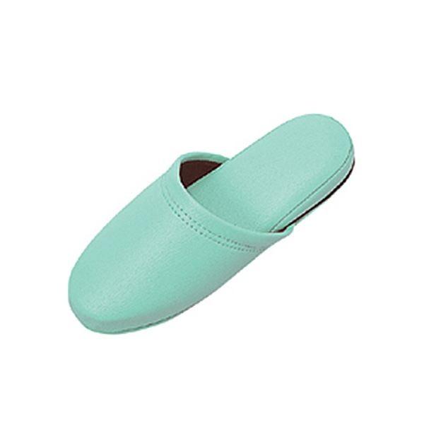 オーミケンシ抗菌ビニールなめし革調家庭用スリッパ 緑であること 1仕かける(30足)