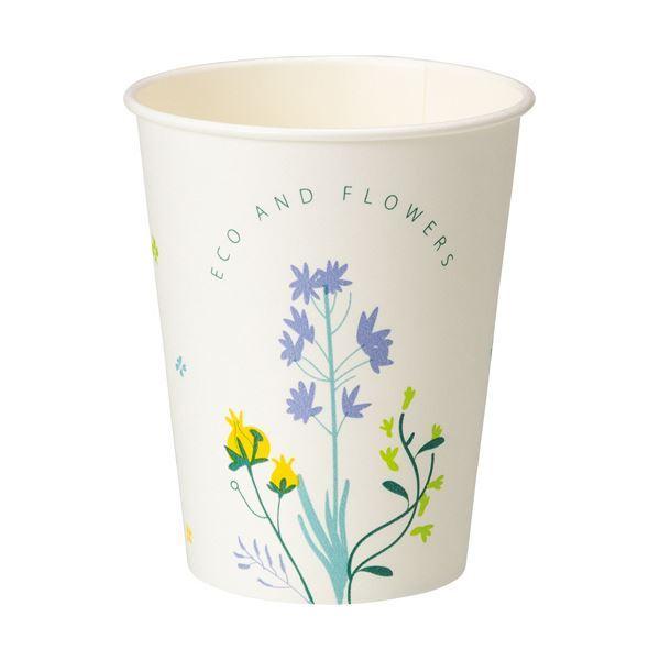 (まとめ)TANOSEE 紙コップ ANDFLOWERS 275ml(9オンス) 1セット(250個：50個×5パック) 〔×3セット〕の画像