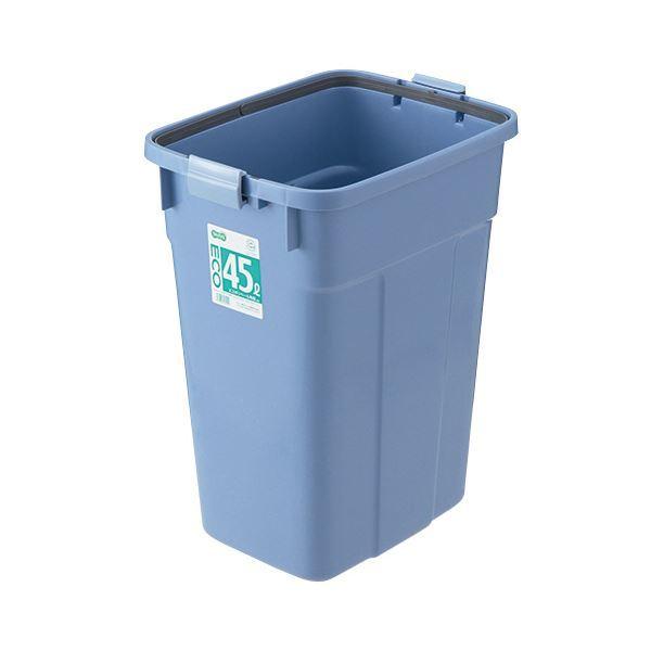 (まとめ)TANOSEE エコポリペール 角型 45L 本体 ブルー 1個 フタ別売 〔×3セット〕