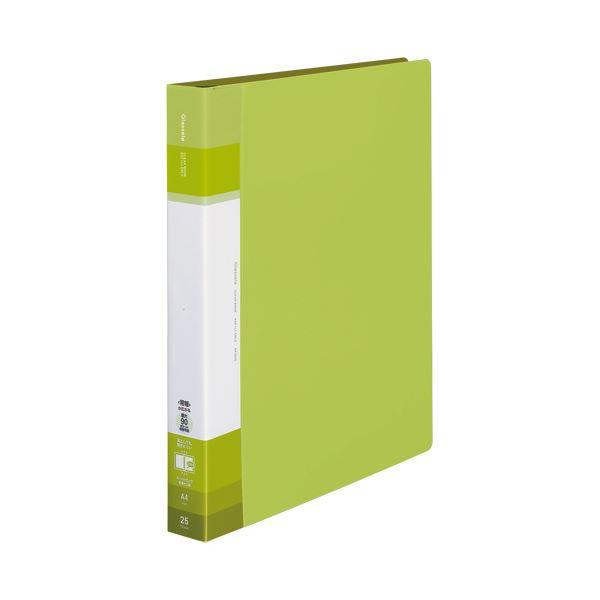 まとめ コクヨ クリヤーブック Glassele 替紙式 背ポケット タテ 30穴 25ポケット付属 背幅35 54mm ライトグリーン ラ Glb730lg 1冊 3セット 新発売
