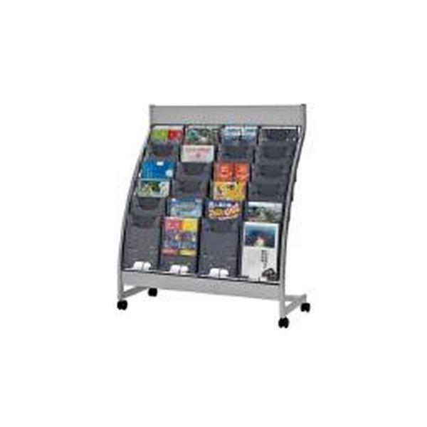 エヌケイ パンフレットスタンド PSL-C406-GR(ケース色グレー)4列6段〔組立品〕