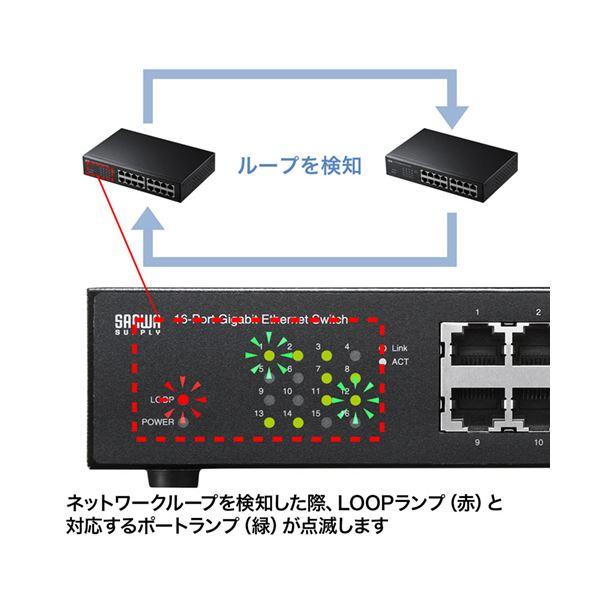 サンワサプライ Giga対応スイッチングハブ 16ポート・ループ検知機能付き LAN-GIGAH16L 1台_5