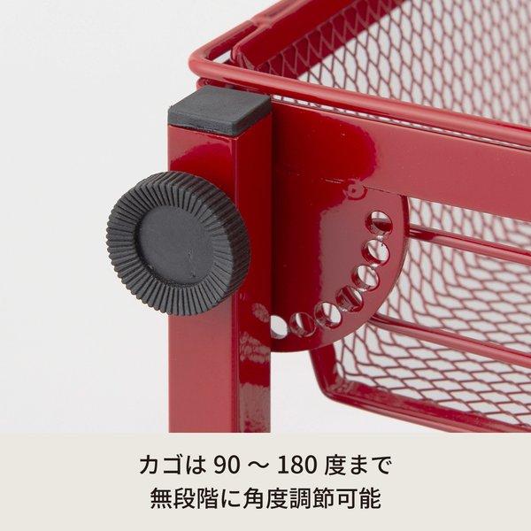 〔2個セット〕マルチワゴン ROBUST(レッド) キッチンワゴン ラック 収納 多肉棚 収納 スリム キャスター付 DIY オシャレ スライド 業務用 NK-380の画像