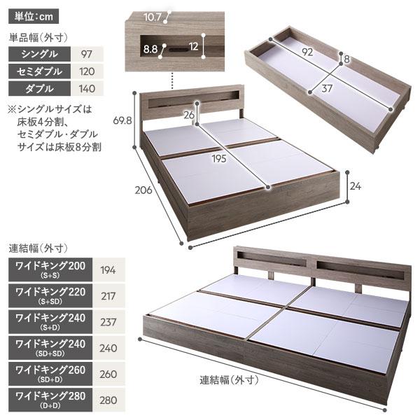 ベッド ワイドキング 200 S+S ボンネルコイルマットレス付