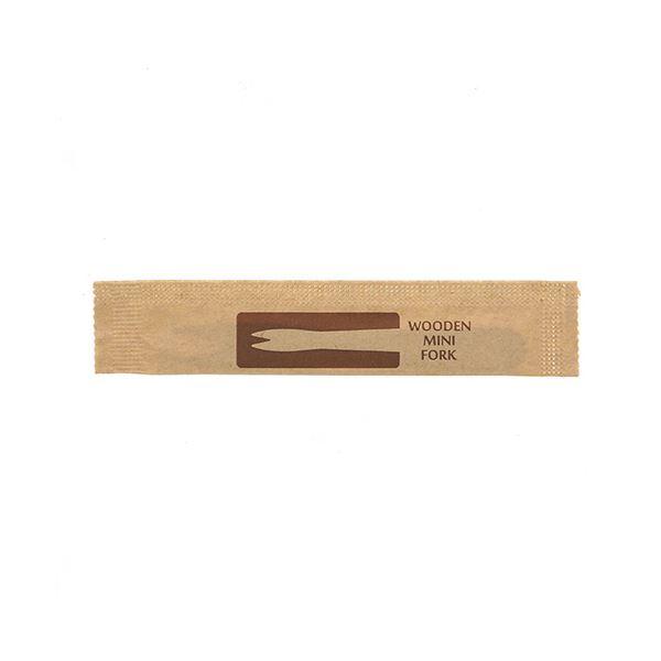 シモジマHEIKO 木製ミニフォーク 85mm 未晒紙完封 #004514139 1セット(10000本：100本×100パック)の画像