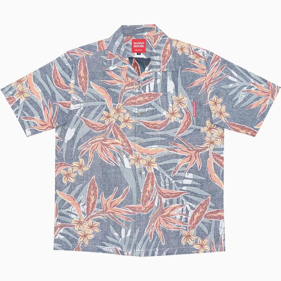 かりゆしウェア 沖縄 アロハシャツ Mango House リゾート 結婚式 お揃い ペア 南国ストレチア 裏地仕様 メンズ 超安い
