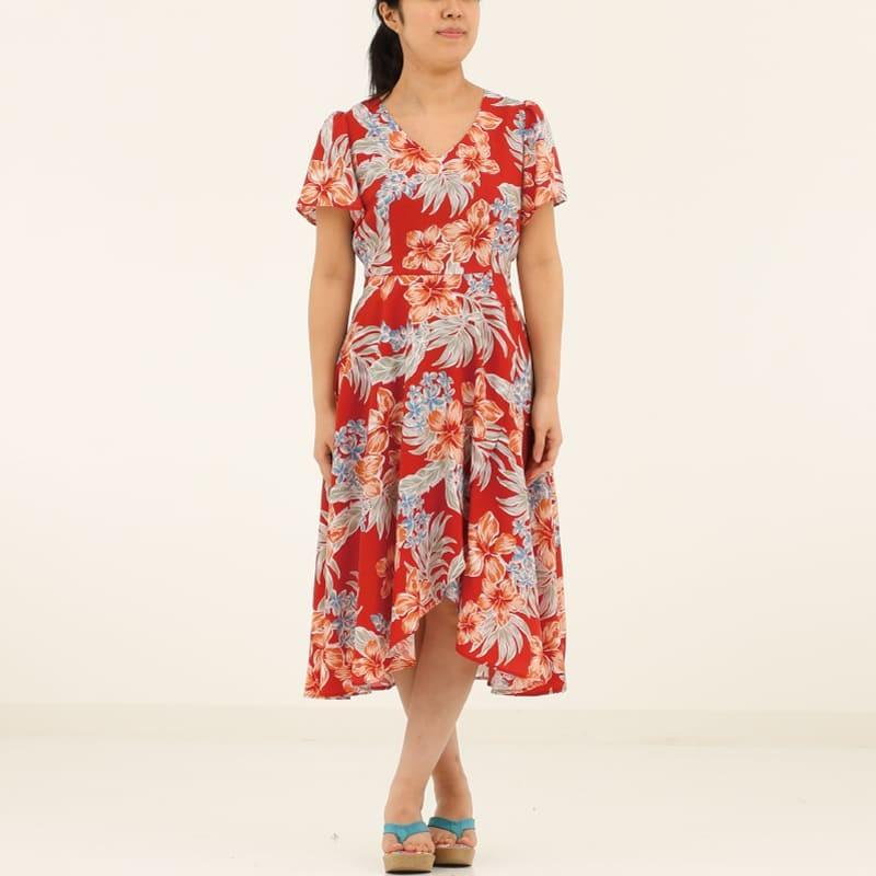 かりゆしウェア 沖縄 アロハシャツ Mango House リゾート 結婚式 お揃い ペア ギャザースリーブワンピース グレイスハイビー レディース マンゴハウス ヤフー店 通販 Yahoo ショッピング