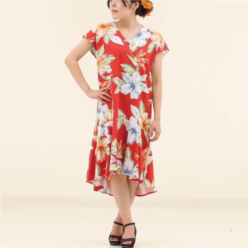 かりゆしウェア 沖縄 アロハシャツ Mango House リゾート 結婚式 お揃い ペア ウエストフレアワンピース ロハスハイビー レディース マンゴハウス ヤフー店 通販 Yahoo ショッピング