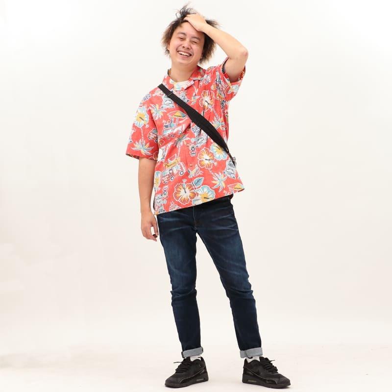 かりゆしウェア 沖縄 House I Loveシーサーアイランド Mango お揃い アロハシャツ ペア メンズ リゾート 結婚式 逸品 アロハシャツ