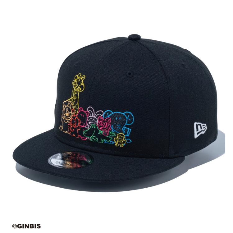 NEW ERA 9FIFTY たべっ子どうぶつ オールオーバー ブラック 黒 キッズ Youth 9FIFTY たべっ子どうぶつ オールオーバー ブラック