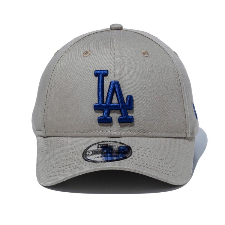 New Era LAロゴ 半帽 グレー バイク 原付 青ナンバー NEW ERA（ニューエラ） LA キャップ 9FORTY NEWERA MLB ロサンゼルス