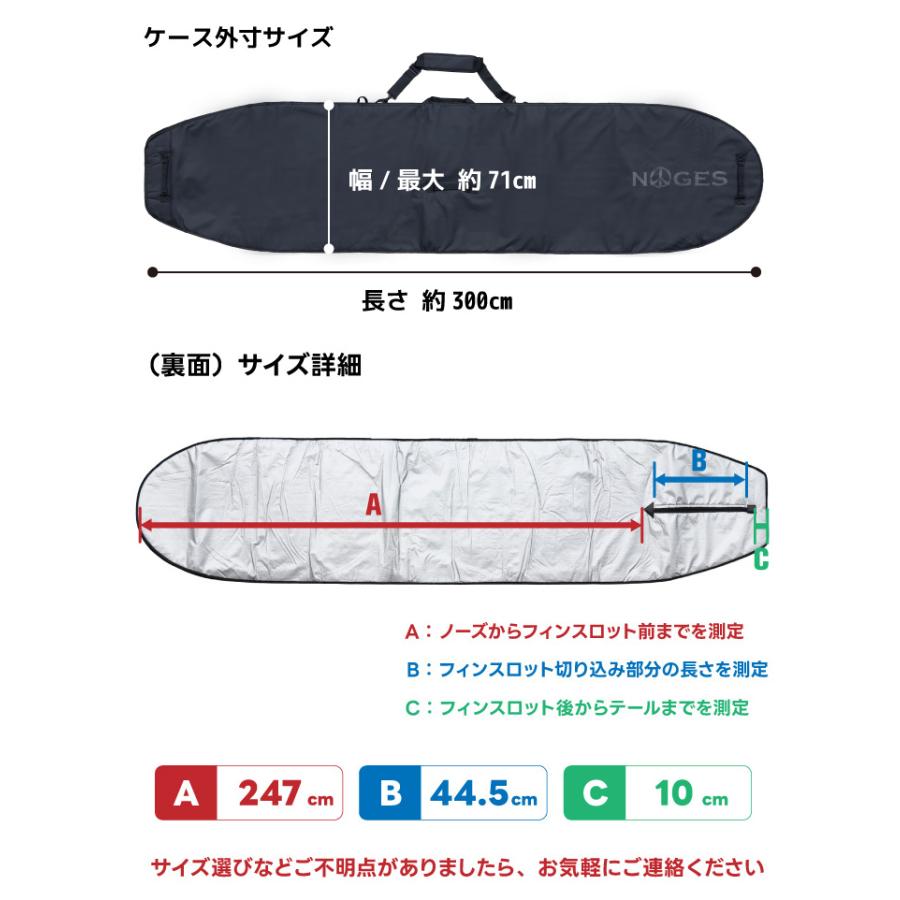 NOGES（ノージス） [錆にくい・フルジップ] サーフボードケース ロング