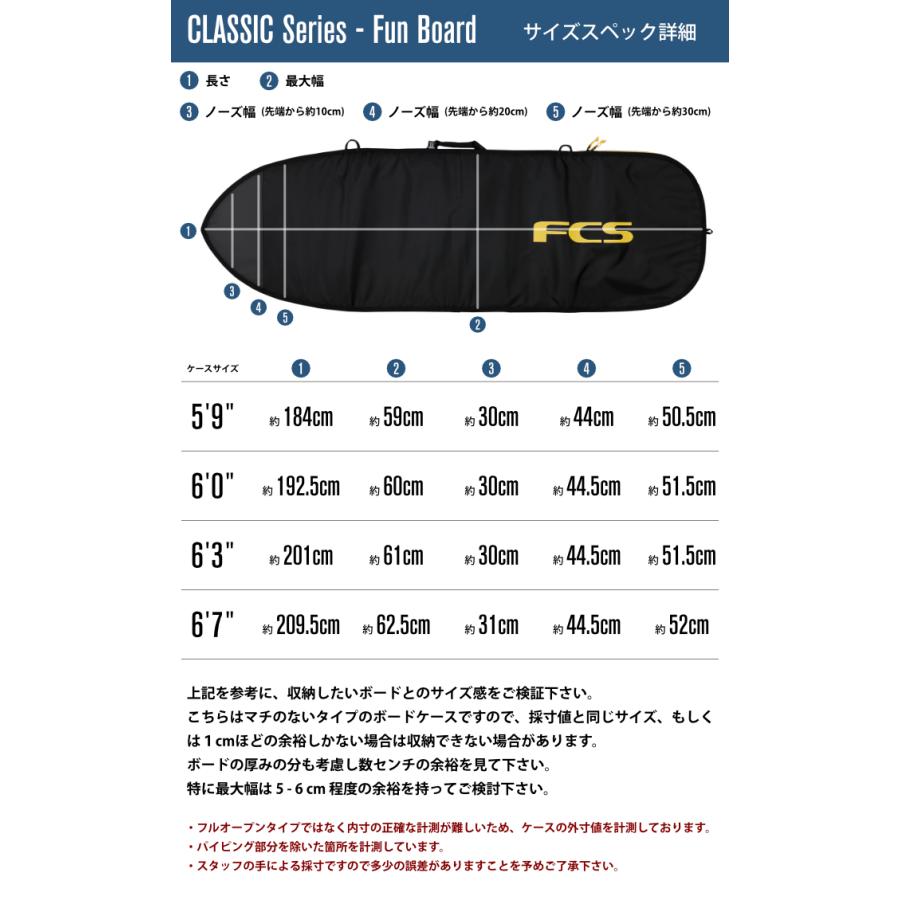 サーフボード ハードケース FCS エフシーエス ６.７ ミッドレングス用 クラシック ファンボード CLASSIC Fun Board ６’７” BLACK/MANGO ブラック/オレンジ｜maniac｜08