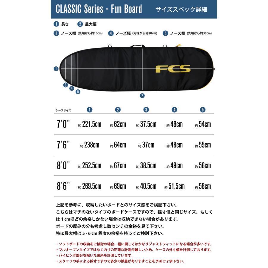 サーフボード ハードケース FCS エフシーエス ７.０ ファンボード用 クラシック CLASSIC Fun Board ７’０” BLACK/MANGO ブラック/オレンジ｜maniac｜09