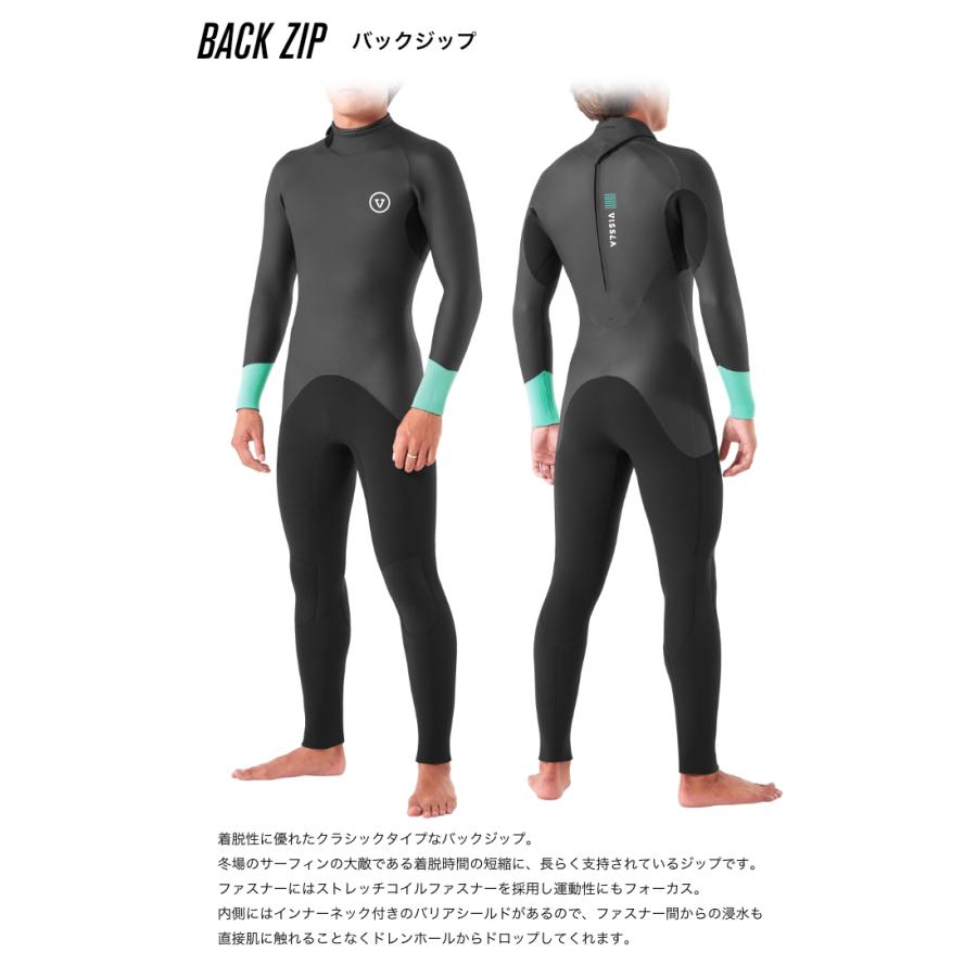 VISSLA 5/3mm セミドライ ECOSEAS起毛 ロングチェストジップ