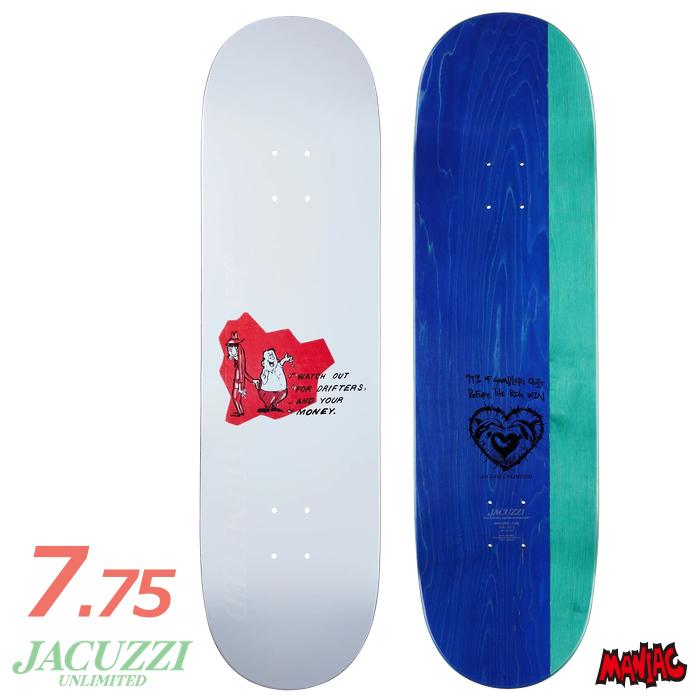 新品　未使用　スケボー デッキ ジャグジー JACUZZI 7.75　テープ貼付 スケボー デッキ 単品 スケートボード JACUZZI UNLIMITED ジャグジー