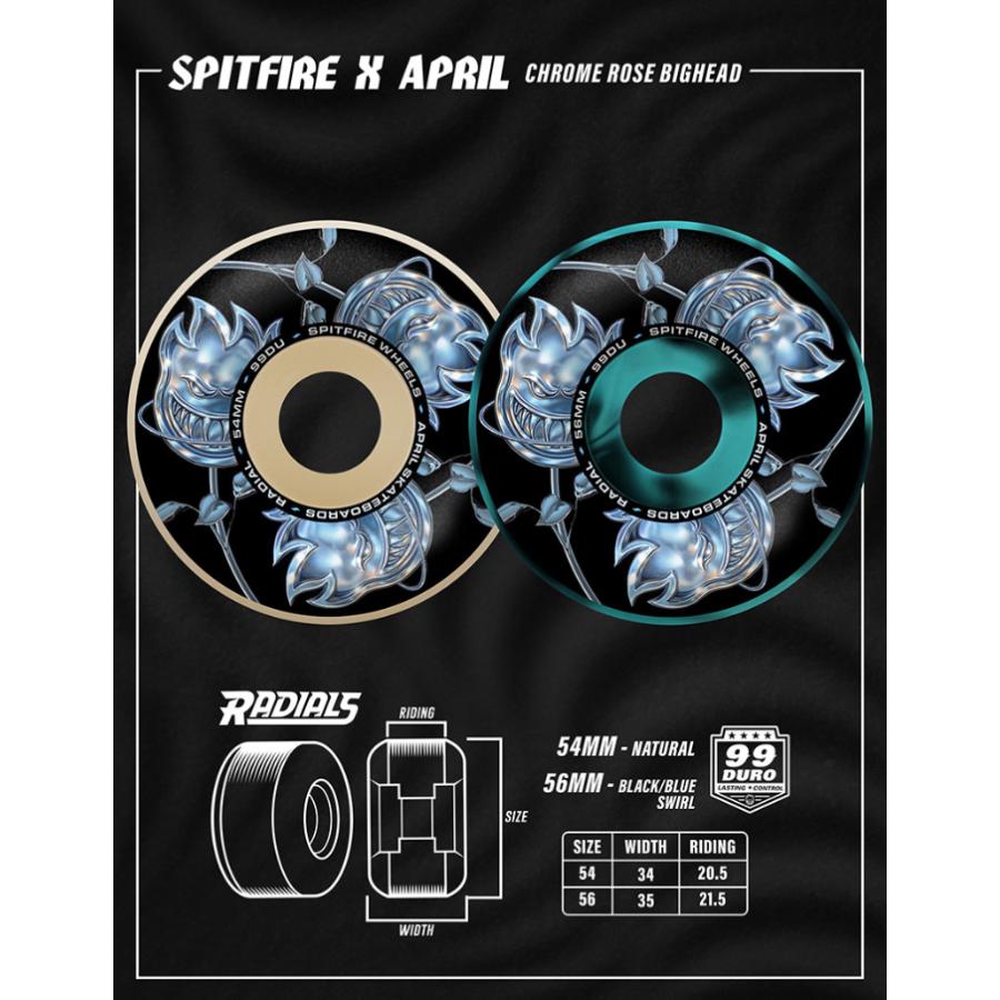 SPITFIRE WHEELS SPITFIRE APRIL BIGHEAD ROSE FORMULA FOUR (F4