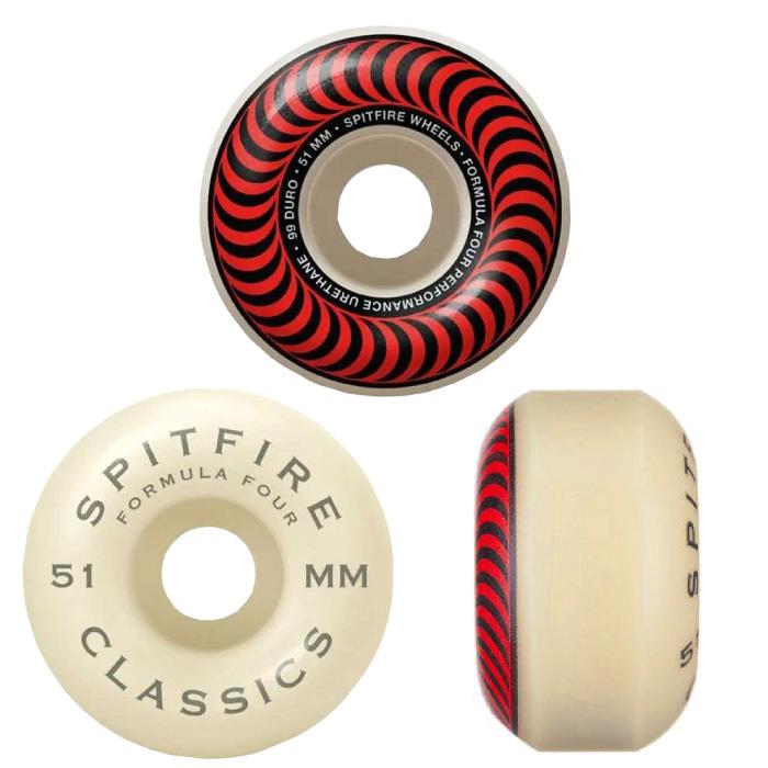 SPITFIRE スピットファイヤー ウィール FORMULA FOUR (F4) CLASSIC 99DURO 51mm 4個1セット (レッド) パーツ タイヤ 部品｜maniac｜02