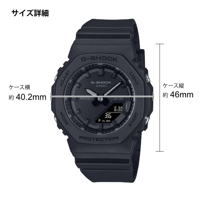 Gショック ジーショック P2100 レディース G-SHOCK 腕時計 GMA-P2100BB-1AJF ブラック オールブラック 黒 ラウンド シンプル 防水 アナログ時計 | G-SHOCK | 01
