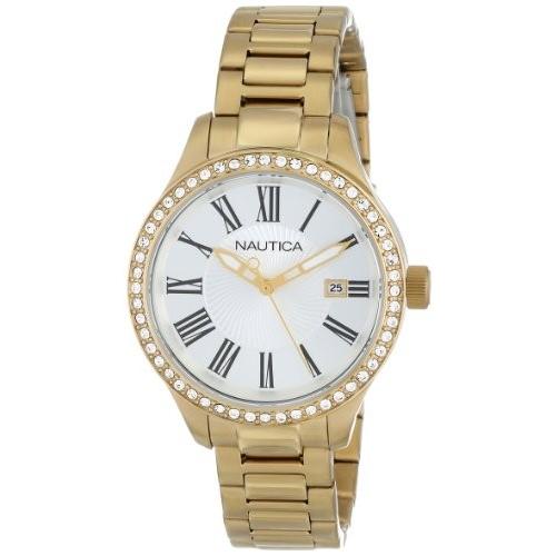 腕時計 ノーティカ レディース N16661M Nautica Women's N16661M BFD 101 Swarovski Crystal-Accented G