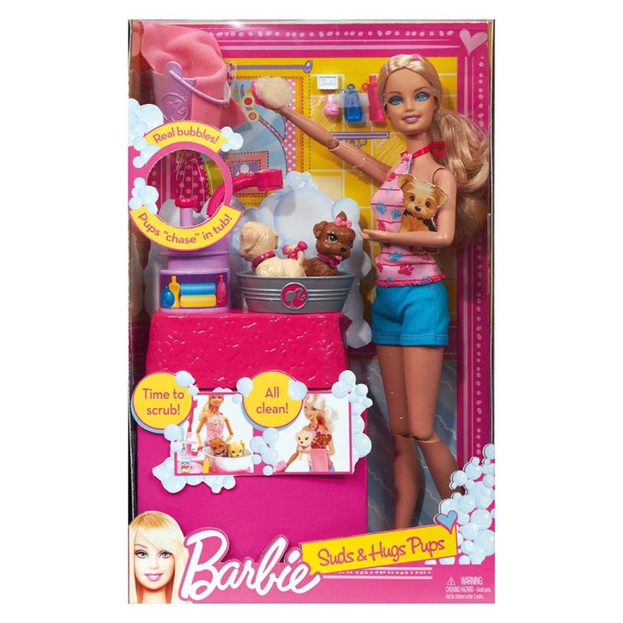 バービー バービー人形 日本未発売 W3153 Barbie Suds and Hugs Pups Playset_1