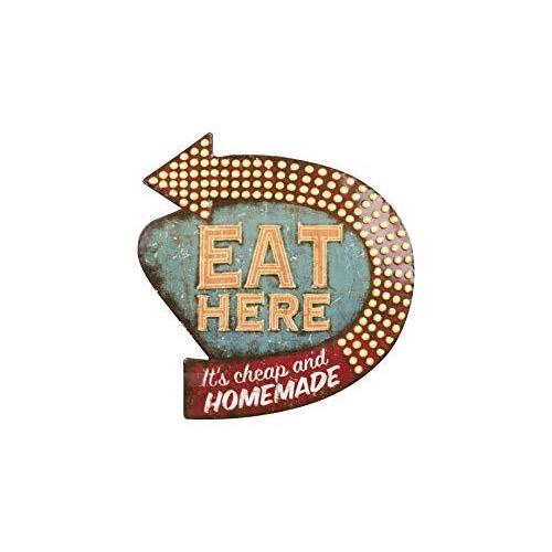 壁飾り インテリア タペストリー DA3913 Creative Co-Op Tin Eat Here Retro Wall Decor