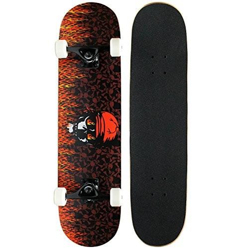 判定基準滑るゲーム盤 スケボー 外国で模範例 KPC-301 Krown Intro Skateboard, Red Flame スケートボード-スポーツ-ストリート系スポーツ